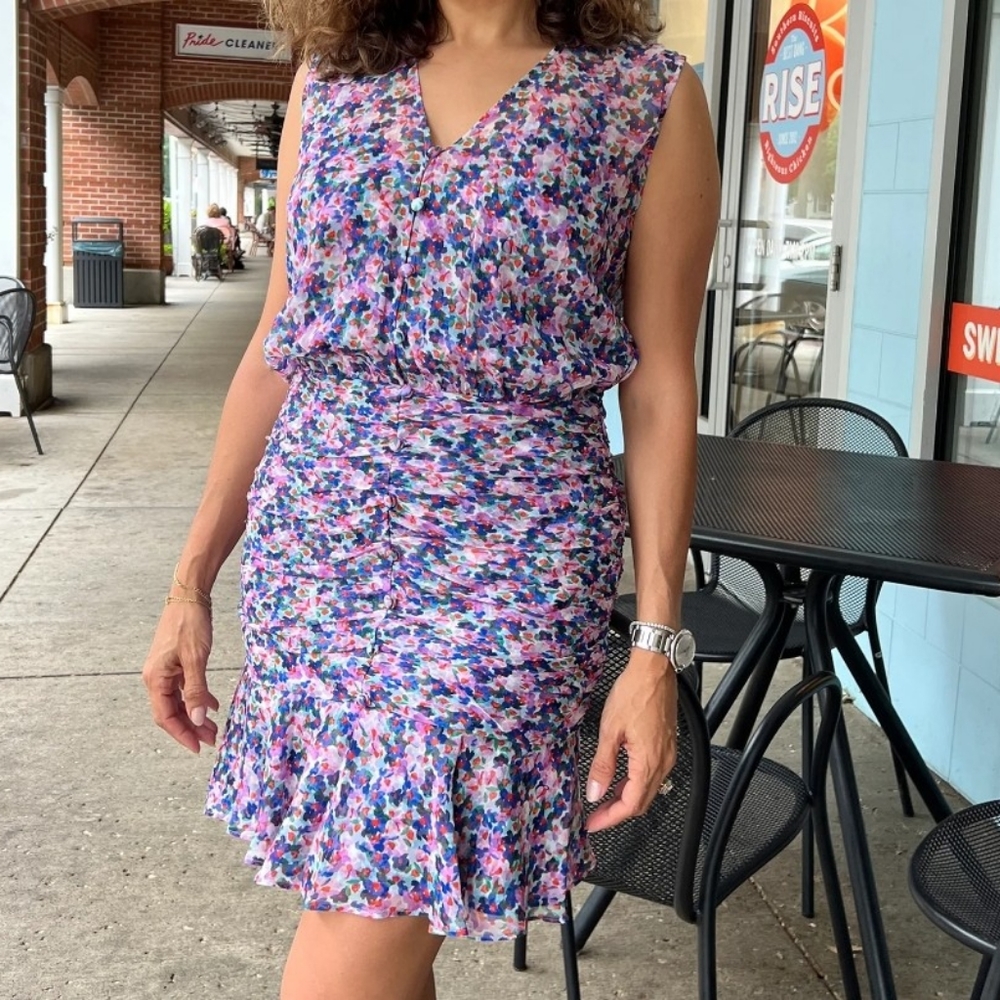 Veronica Beard Multicolor Floral Mini Dress